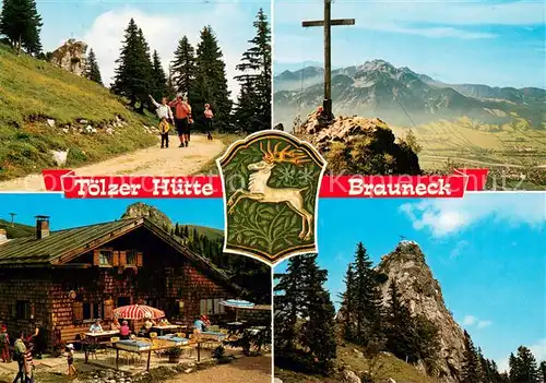 AK / Ansichtskarte Lenggries Toelzer Huette Brauneck Aussicht Lenggries