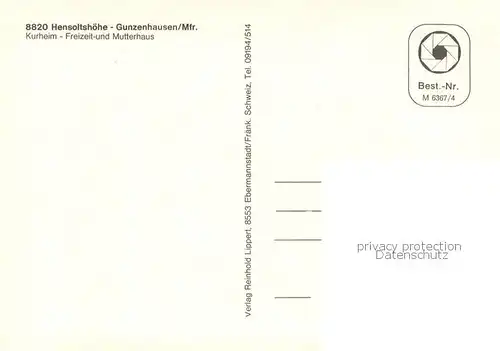 AK / Ansichtskarte Gunzenhausen_Altmuehlsee Kurheim Freizeit  u. Mutterhaus Aussenansicht Gunzenhausen Altmuehlsee