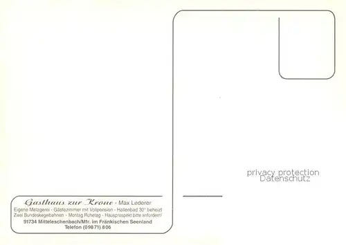 AK / Ansichtskarte Mitteleschenbach Gasthaus zur Krone Aussenansicht Fachwerkhaus Mitteleschenbach
