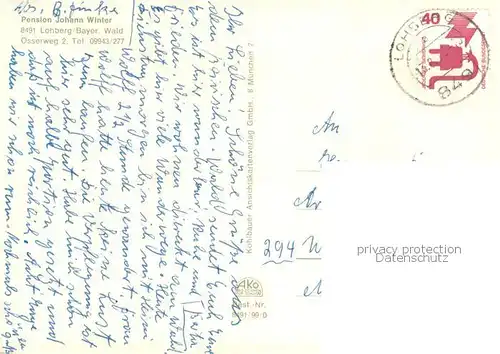 AK / Ansichtskarte Lohberg_Lam Pension Winter Lohberg_Lam