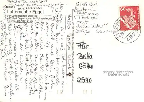 AK / Ansichtskarte Bad_Oeynhausen Haus Lutternsche Egge Aussenansicht Bad_Oeynhausen