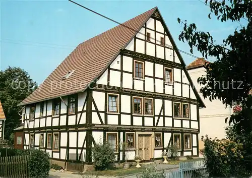 AK / Ansichtskarte Oberweser_Hessen Pension Haus Herwig Aussenansicht Fachwerkhaus Oberweser Hessen