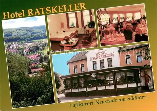 AK / Ansichtskarte Neustadt_Harz Hotel Ratskeller Zimmer Gaststube Panorama Neustadt_Harz
