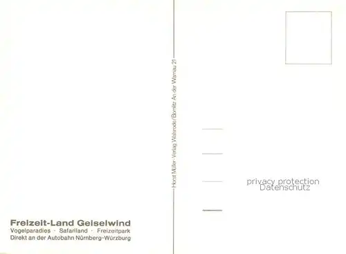 AK / Ansichtskarte Geiselwind Freizeit Land Geiselwind Vogelparadies Safariland Freizeitpark Geiselwind