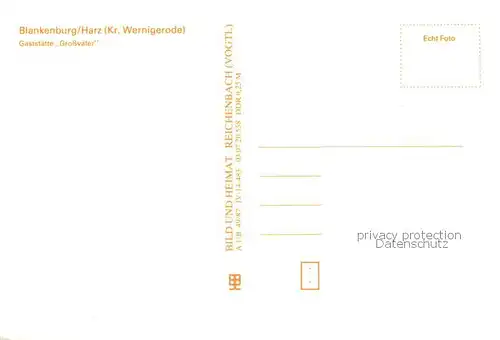 AK / Ansichtskarte Blankenburg_Harz Gaststaette Grossvater Blankenburg_Harz
