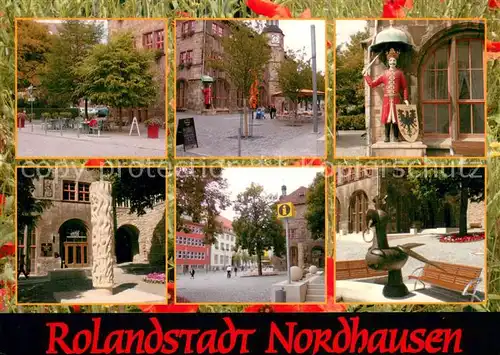 AK / Ansichtskarte Nordhausen__Thueringen Rund um den Markt der Rolandstadt 