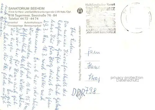 AK / Ansichtskarte Tegernsee Sanatorium Seeheim Innenhof Foyer Hallenbad Wassertretanlage Tegernsee