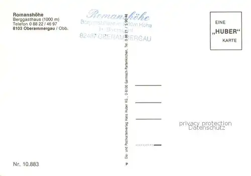 AK / Ansichtskarte Oberammergau Romanshoehe Oberammergau