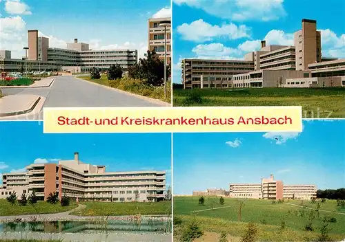 AK / Ansichtskarte Ansbach_Mittelfranken Stadt und Kreiskrankenhaus Details Ansbach Mittelfranken