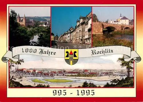 AK / Ansichtskarte Rochlitz_Sachsen Schloss und Petrikirche Rathausstrasse Steinbruecke Zwickauer Mulde Rochlitz um 1650 Rochlitz Sachsen