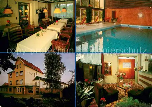 AK / Ansichtskarte Duhnen_Cuxhaven Hotel Pension Meeresfriede Gaststube Hallenbad 