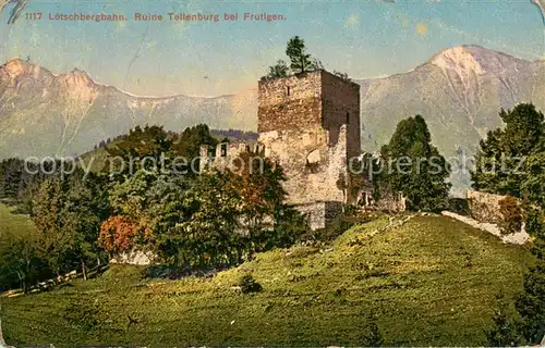 AK / Ansichtskarte Loetschbergbahn_BE Ruine Tellenburg 