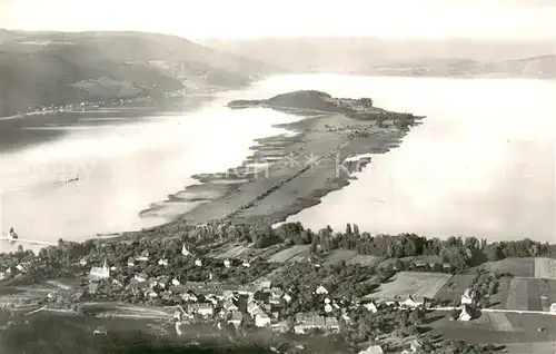 AK / Ansichtskarte Erlach_Bielersee_BE Fliegeraufnahme mit St Peterinsel 