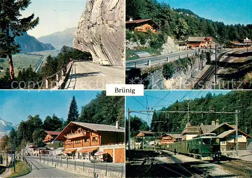 AK / Ansichtskarte Bruenig_BE Bergstrasse Ortspartien Bahnhof Bruenig_BE