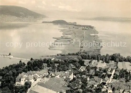 AK / Ansichtskarte Erlach_Bielersee_BE mit St Peterinsel und Heidenweg 