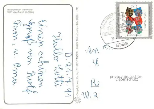 AK / Ansichtskarte Maierhoefen_Allgaeu Ferienzentrum Maierhoefen m. Hallenschwimmbad Maierhoefen Allgaeu