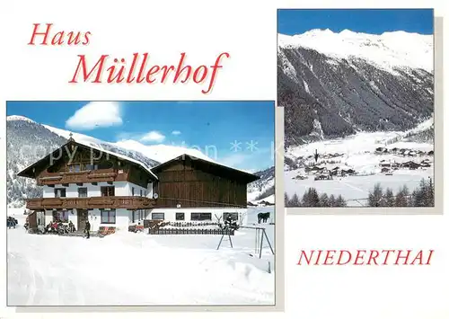 AK / Ansichtskarte Niederthai_oetztal_Tirol Gaestehaus Pension Haus Muellerhof Winterlandschaft Alpen 