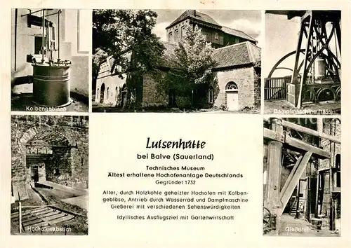 AK / Ansichtskarte Balve Luisenhuette Hochofensbstich Dampfmaschine Giesserei Balve