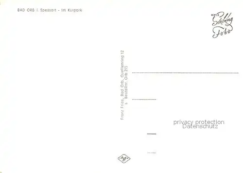 AK / Ansichtskarte Bad_Orb Im Kurpark Bad_Orb