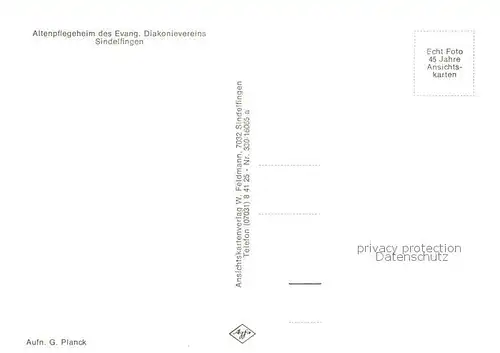 AK / Ansichtskarte Sindelfingen Altenpflegeheim des Evangelischen Diakonievereins Sindelfingen
