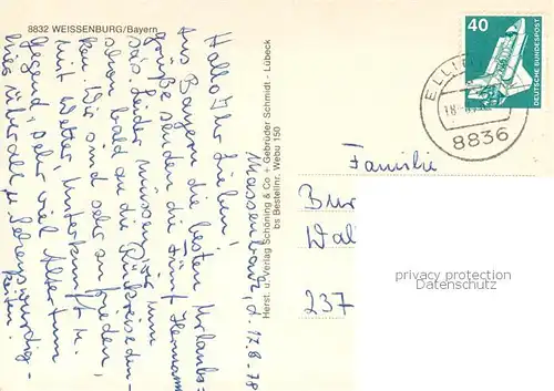 AK / Ansichtskarte Weissenburg__Bayern Stadtmitte 