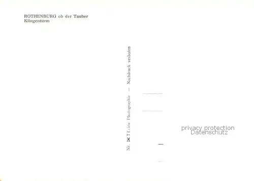 AK / Ansichtskarte Rothenburg__Tauber Klingenturm 