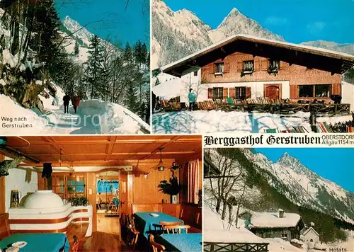 AK / Ansichtskarte Oberstdorf Berggasthof Gerstruben Schnee Weg Winter Hoefats Oberstdorf