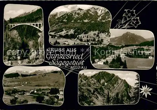 AK / Ansichtskarte Gunzesried Fliegeraufnahme Aubachbruecke Stuiben Saegegebiet Gunzesried