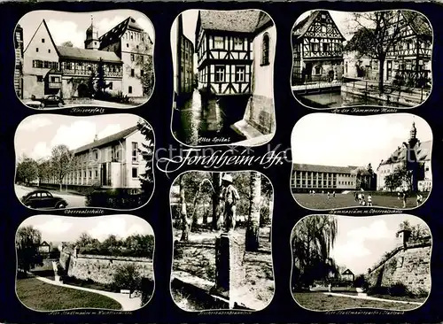 AK / Ansichtskarte Forchheim_Oberfranken Oberrealschule Kaiserpfalz Stadtmauer Altes Spital Kammerer Muehle Forchheim Oberfranken