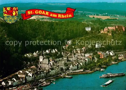 AK / Ansichtskarte St_Goar Stadtbild mit Feste Rheinfels St_Goar