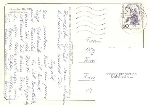 AK / Ansichtskarte Bansin_Ostseebad Insel Usedom Bansin_Ostseebad