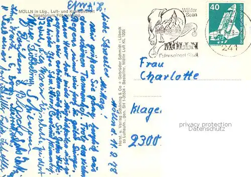 AK / Ansichtskarte Moelln__Lauenburg Luft  und Kneippkurort Sanatorium Foehrenkamp 