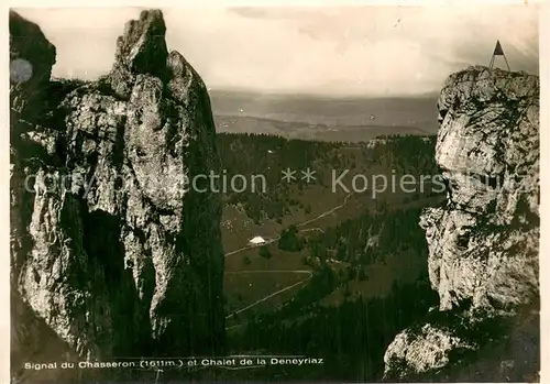 AK / Ansichtskarte Chasseron_VD Signal du Chasseron et Chalet de la Deneyriaz 