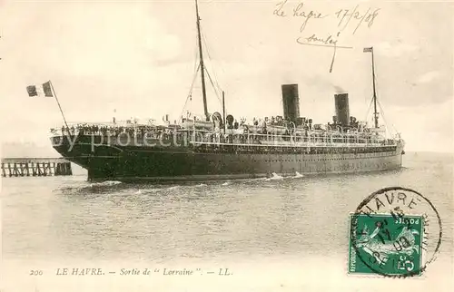 AK / Ansichtskarte Dampfer_Oceanliner LL.Nr. 200 LE HAVRE Lorraine 
