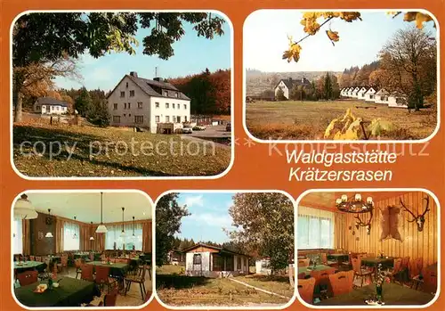 AK / Ansichtskarte Bad_Liebenstein Waldgaststaette Kraetzersrasen Bettenhaus mit Gaststaette Sportanlage mit Bungalows Gaststaette Bungalows Typ Party Jaegerzimmer Bad_Liebenstein