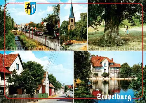 AK / Ansichtskarte Stapelburg Wasserstrasse Kirche Linde am Burgberg Breite Strasse Gemeindeschwesternstation Stapelburg