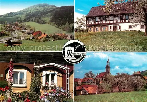 AK / Ansichtskarte Waltersdorf_Zittau Zittauer Gebirge Umgebindehaeuser Kirchenensemble Waltersdorf Zittau