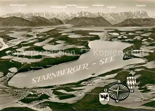 AK / Ansichtskarte Starnbergersee Panoramakarte Starnbergersee