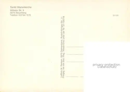 AK / Ansichtskarte Steyerberg Sankt Marienkirche Fliegeraufnahme Steyerberg