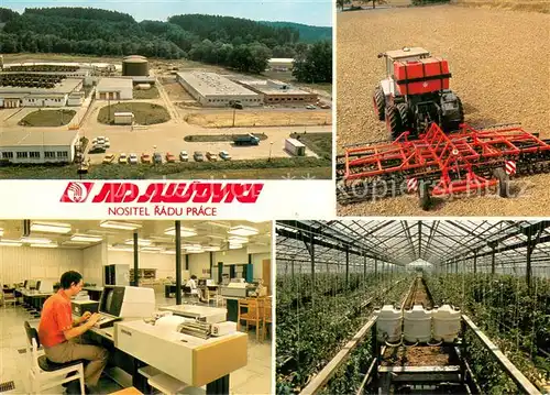 AK / Ansichtskarte Radu_Prace_Gottwaldov_Zlin_CZ JZD Slusovice Komplex pro chov dojinic a prenos ranych embryi Vyroba zeleniny s vyuzitim hydroponie 