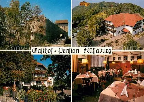 AK / Ansichtskarte Bechtersbohl Gasthof Pension Kuessaburg Gastraum Garten Ruine Bechtersbohl