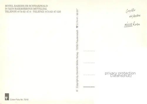 AK / Ansichtskarte Mitteltal_Schwarzwald Hotel Bareiss  Mitteltal Schwarzwald