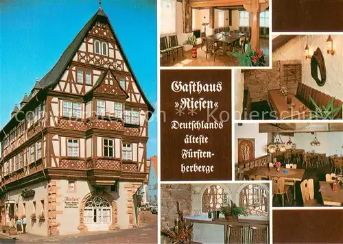 AK / Ansichtskarte Miltenberg_Main Gasthaus Riesen Gastraeume Bar Miltenberg Main