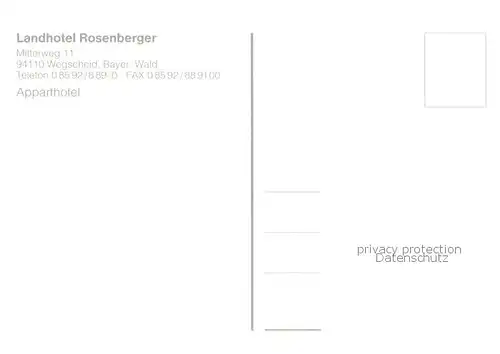 AK / Ansichtskarte Wegscheid_Niederbayern Landhotel Rosenberger Apparthotel Wegscheid Niederbayern