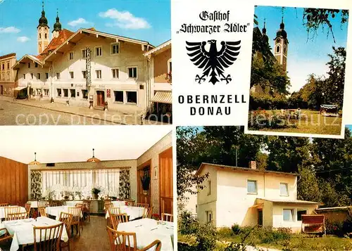 AK / Ansichtskarte Obernzell Gasthof Schwarzer Adler Gaststube Kirche Sep Ferienhaus Obernzell