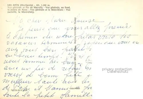 AK / Ansichtskarte Les_Gets_74 Vue generale aerienne et Pic de Marcelly La pointe de Nyon Mont Blanc Vue partielle le Mont Chery 