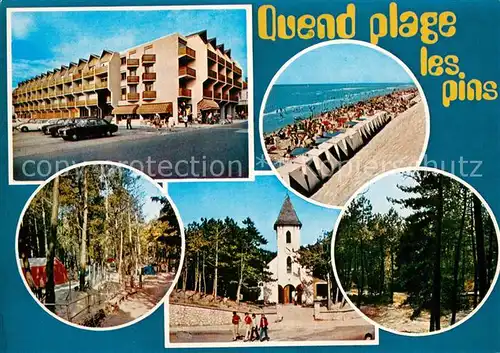 AK / Ansichtskarte Quend_Plage_les_Pins Hotel Strand Camping Kirche Quend_Plage_les_Pins
