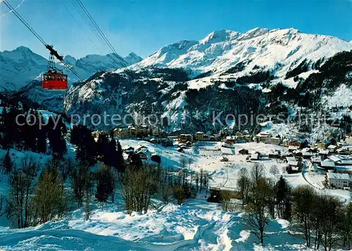 AK / Ansichtskarte Wengen__BE mit Maennlichenluftseilbahn 