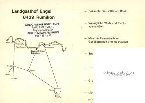 AK / Ansichtskarte Ruemikon Landgasthof Engel Rheinansicht Ruemikon