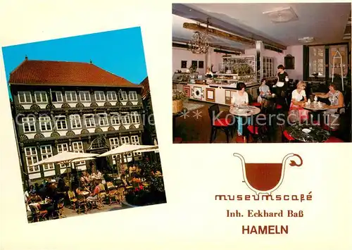 AK / Ansichtskarte Hameln_Weser Museumscafe Innen  u. Aussenansicht Hameln Weser